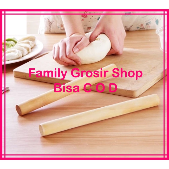 Rolling Pin Kayu Diameter 3cm Panjang 28cm