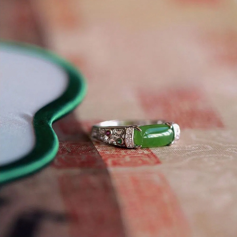 Fancyqube Cincin Sterling Silver S925 Model Terbuka Dapat Disesuaikan Gaya Retro