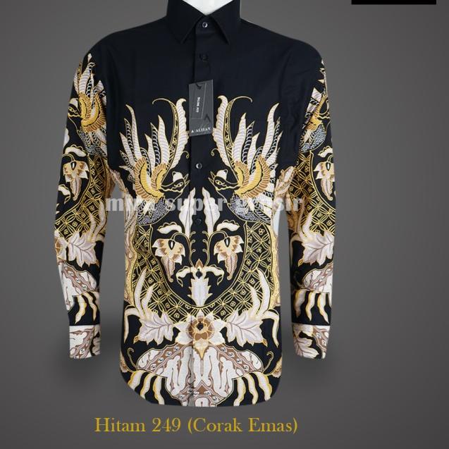 Kemeja Alisan, Kemeja Batik Printing Alisan Slimfit Lengan Panjang - MAROON-245, 15=(M)