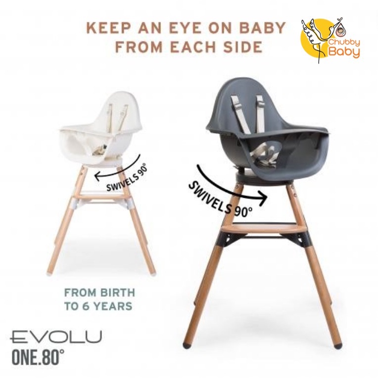 Childhome Evolu One.80° High Chair | Kursi Makan Putar Baby