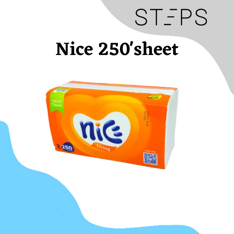 FACIAL TISSUE NICE 250'S / NICE Tisu Wajah soft pack 250 Sheets x 2ply