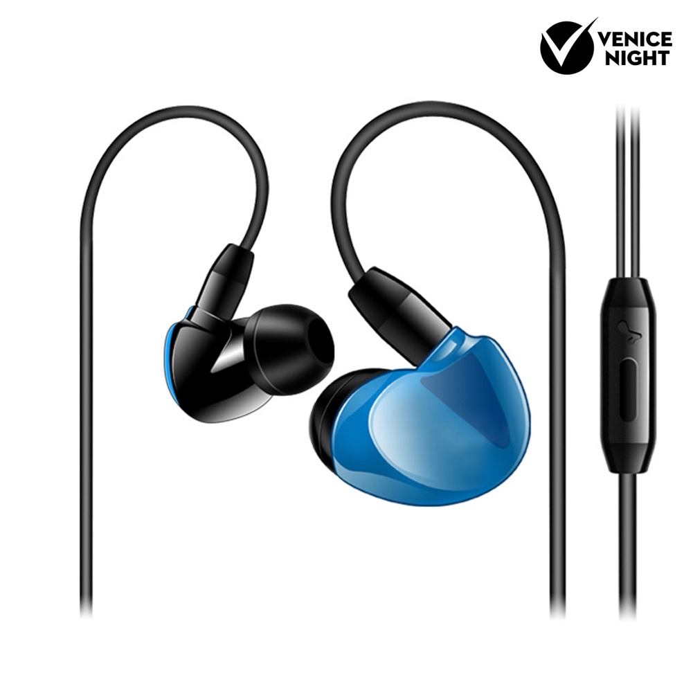 (VNEP) (Berkabel) SX538 Portable Subwoofer 3.5mm In-Ear Earphone Olahraga Headset dengan Mic