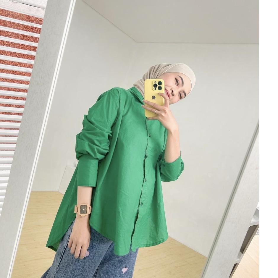 Harga Termurah DIVA TOP / KEMEJA POPLIN IMPORT ATASAN WANITA BAJU WANITA FULL KANCING