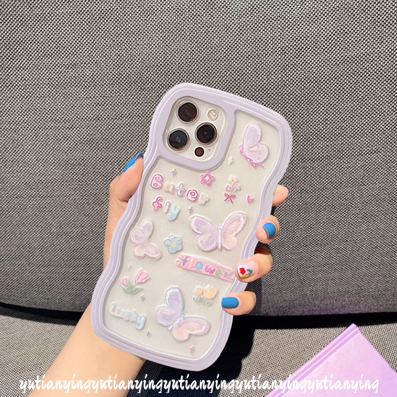 Butterfly Soft Case Motif Kartun Kupu-Kupu Untuk OPPO A15 A57 A74 A16 A96 A95 A54 A55 A5 A9 A16s A12 A5s A7 A16K A1k A77s A53 A3s A72 A76 A12 A5E 62 735