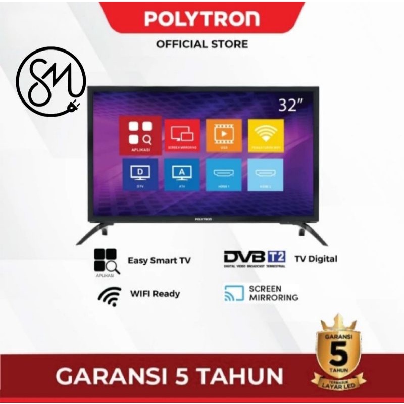 LED TV Polytron PLD 32MV1859 32 inc easy smart digital inch