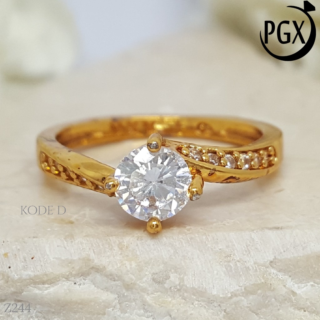 PGX Cincin Xuping Wanita Perhiasan Lapis Emas Aksesoris Fashion Premium - Z244