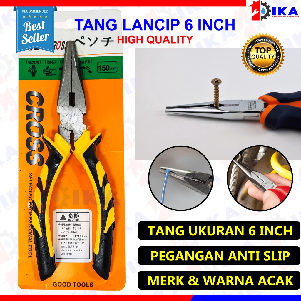 Tang Lancip / Tang Kombinasi Blester 6 Inch Inci l Tang Cucut Jepit l Long Nose Pliers