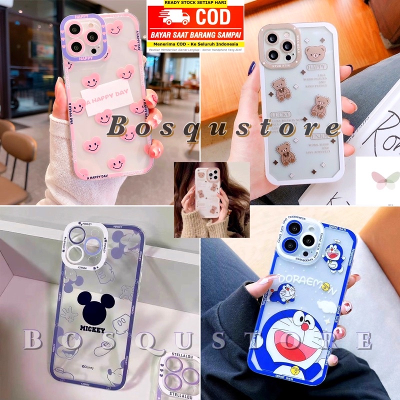 CASE VIVO T1 5G/ Y02/ Y16/ Y22/ Y35/ Y33S/ Y33T/ Y15S/ Y01/ Y21/ Y21S/ Y21A/ Y21T/ V25E/ V23E/ SOFTCASE PROTECTOR CAMERA/ CASING MOTIF BEAR/ BERUANG/ DORAEMON/ MICKEY/ LOVE PINK