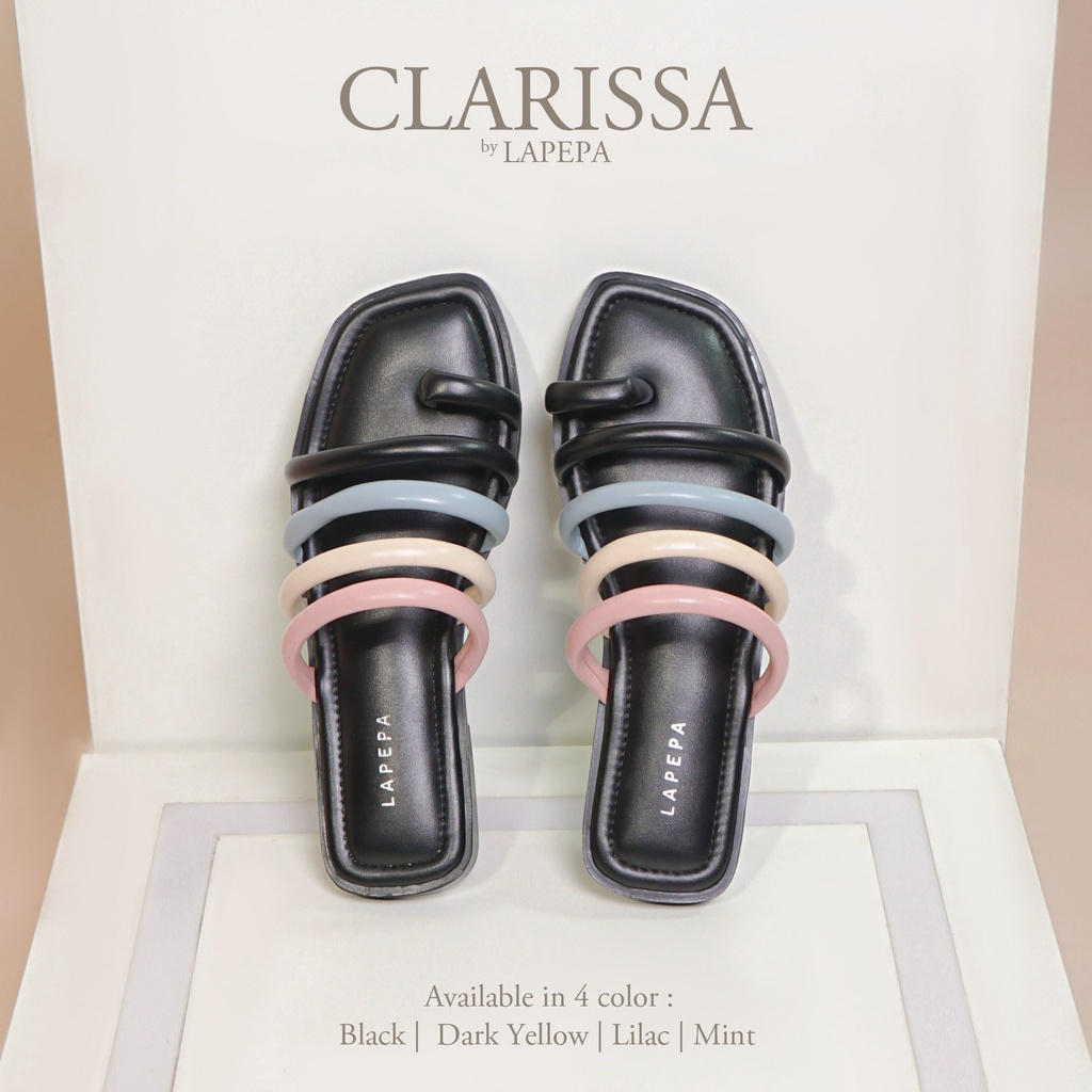 AVLINSTORE - tipe CLARISSA Sandal Wanita Teplek Korea Casual Sendal Slop Empuk Flat Warna Rainbow