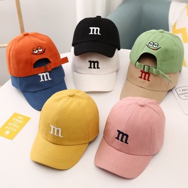 Topi Baseball Motif Bordir Huruf m Untuk Anak Laki-Laki / Perempuan 0-4 Tahun