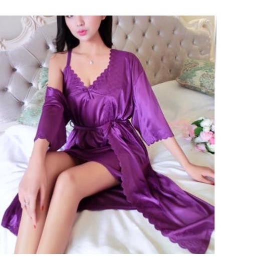 Baju Kimono Tidur Lengan Panjang Katun Satin Bajutidur Import Murah