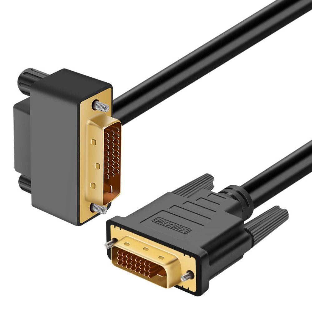 Kabel DVI Ke DVI Atas Untuk Proyektor Komputer TV 1080P DVI-D Video Cable 90derajat,