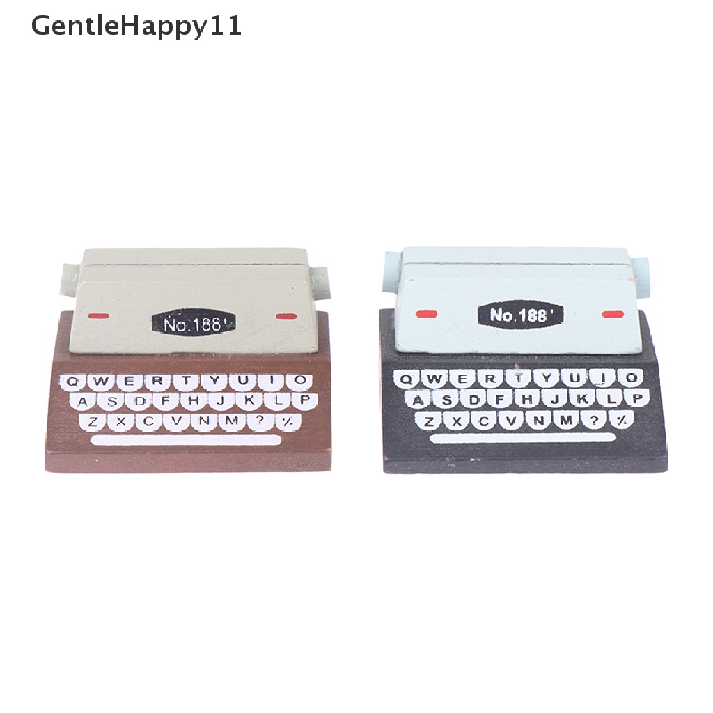 Gentlehappy 1Pc 1: 12rumah Boneka Miniatur Mesin Ketik Kasir Typewriter Model Boneka Dekorasi Mainan id