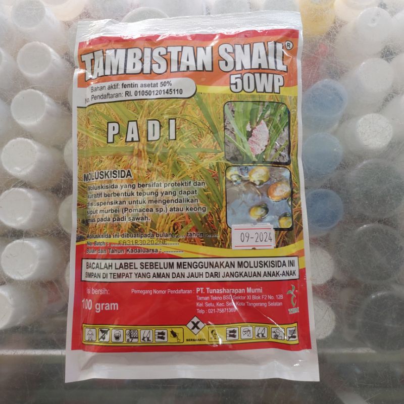 MOLUSKISIDA TAMBISTAN SNAIL 50 WP 100 GRAM PENGENDALI KEONG SAWAH