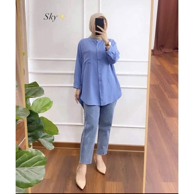 AIRFLOW BASIC SHIRT / KEMEJA DENIM By Missyshop