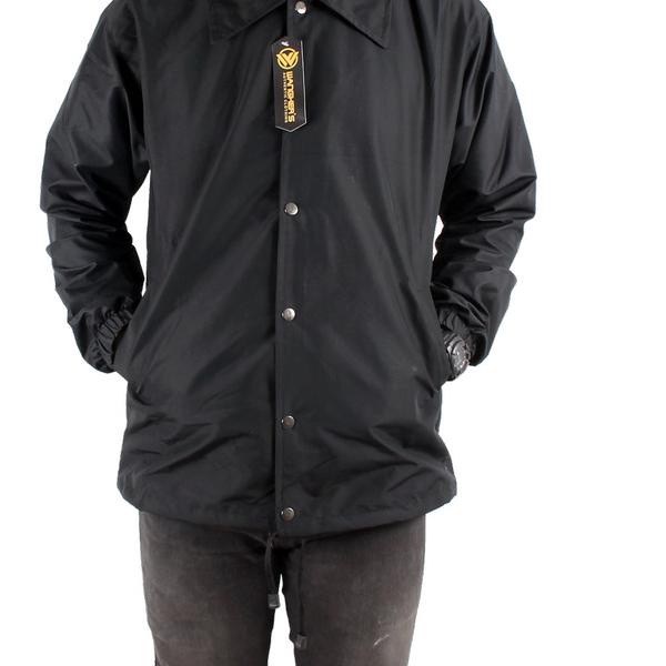 COACH JAKET / WINDBREAKER / JAKET PARASUT PRIA / JAKET POLOS BLACK - Hitam, M