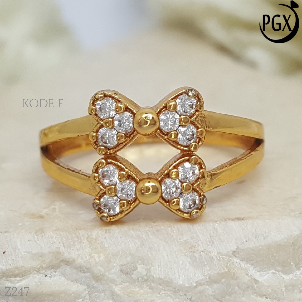 PGX Cincin Xuping Wanita Perhiasan Lapis Emas Aksesoris Fashion Premium - Z247