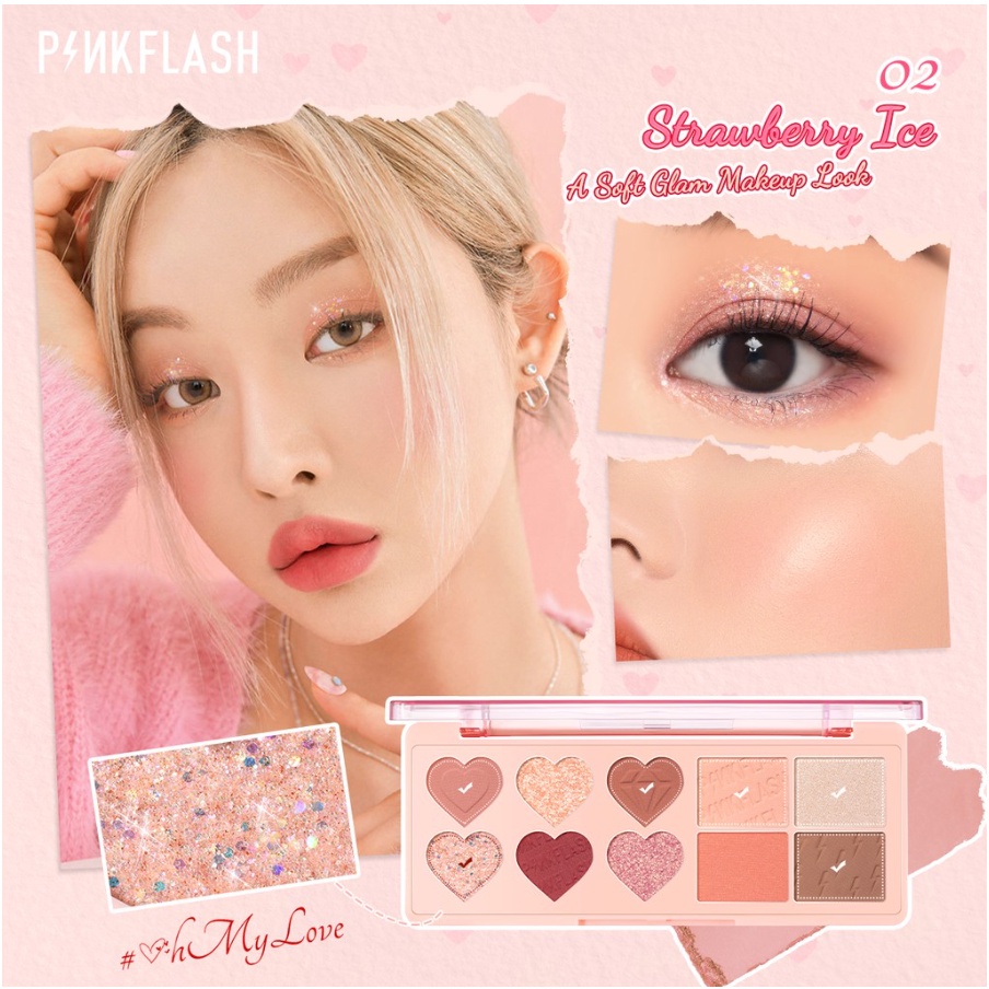 PINKFLASH M02 OhMyLove 4 in 1 Multiple Face Palette (Eyeshadow Blush Highlighter Contour)