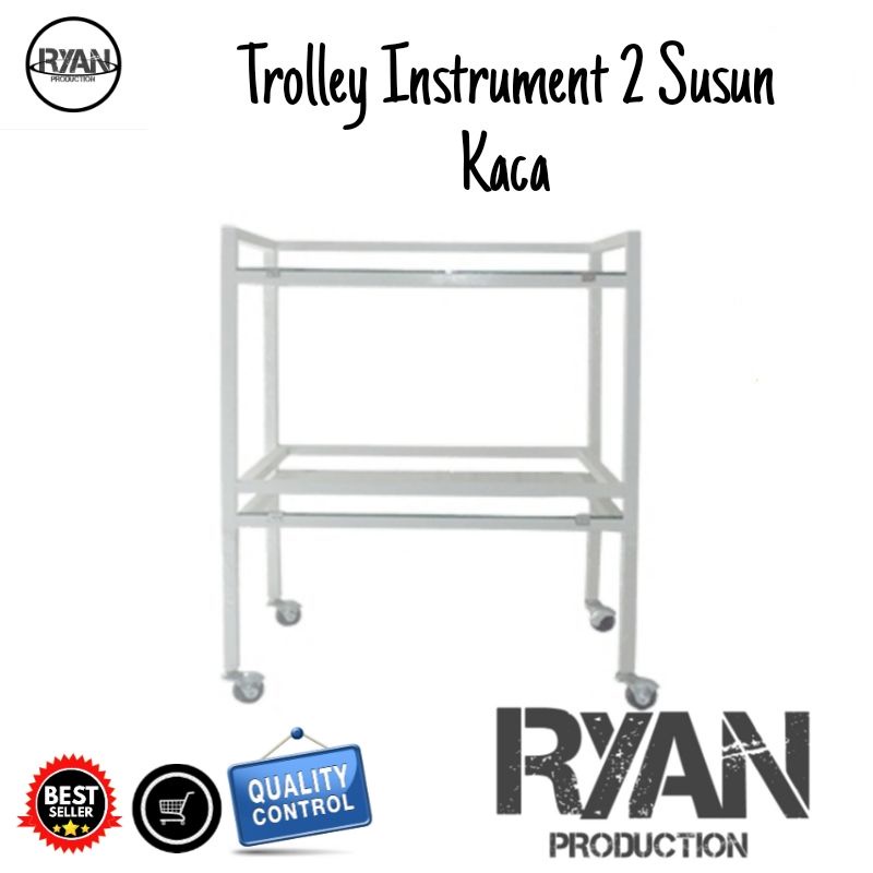 Trolley / Troli Instrument 2 Susun | Kaca Berkualitas