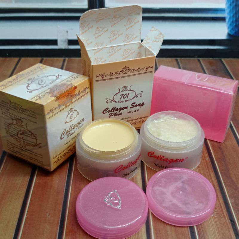 Paket Collagen 701 3in1 | Sabun 701+ cream collagen susun siang malam