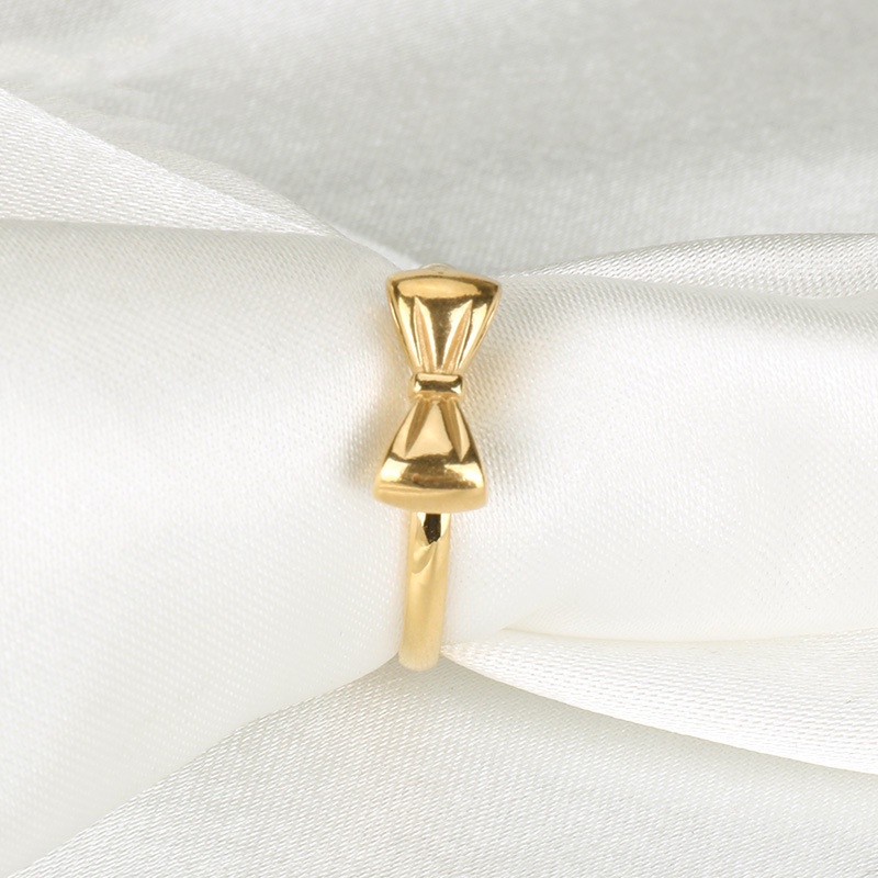 Cincin Titanium Steel Lapis Emas 18k Model Pita Untuk Wanita