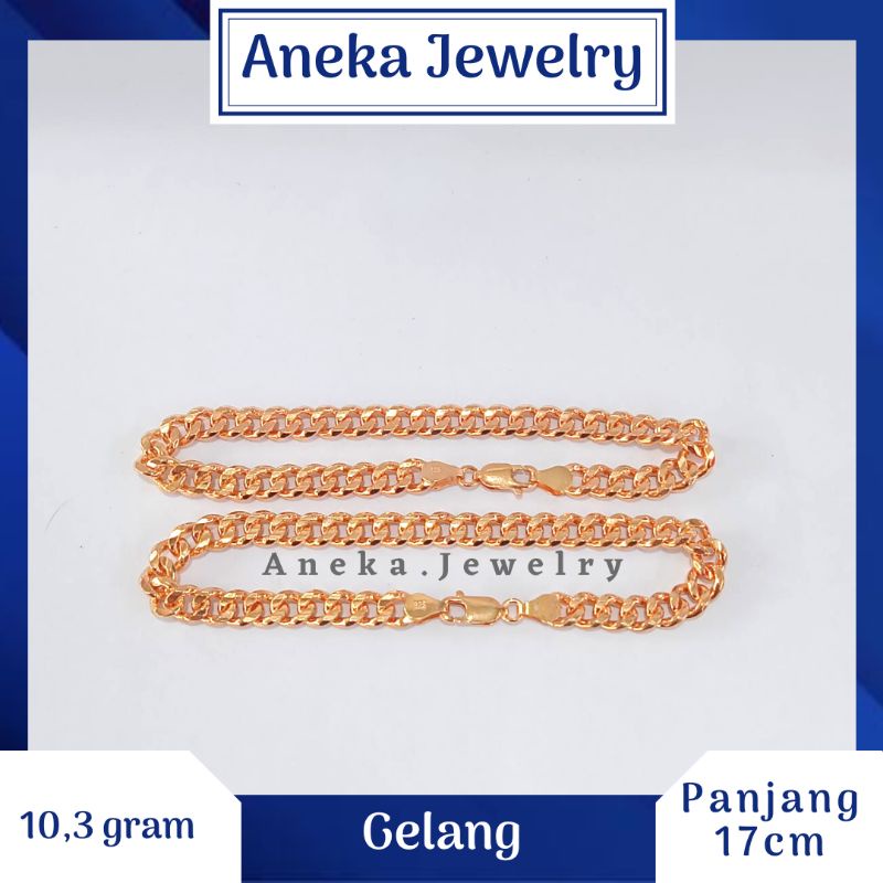 Gelang Stang, Perak 925, Sepuh Emas Rosegold