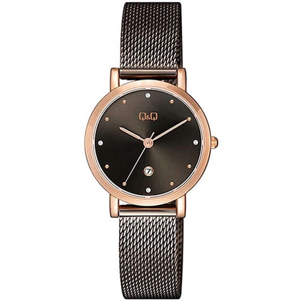 Jam Tangan Wanita Casual Stylist Rantai Stainless Steel Analog Original Q&amp;Q QnQ QQ A419 Series