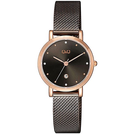 SALE Jam Tangan Wanita Casual Stylist Rantai Stainless Steel Analog Original Q&amp;Q QnQ QQ A419 Series