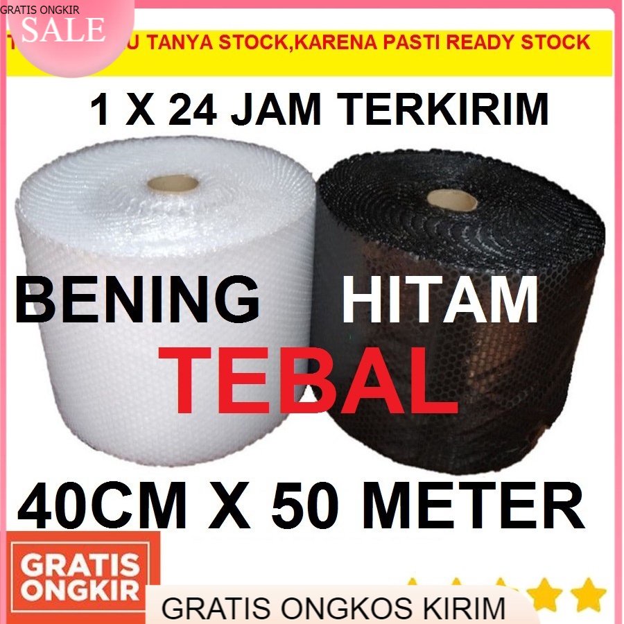 

Bubble Wrap Roll Hitam Bening 40cm x 50 meter Murah Semarang