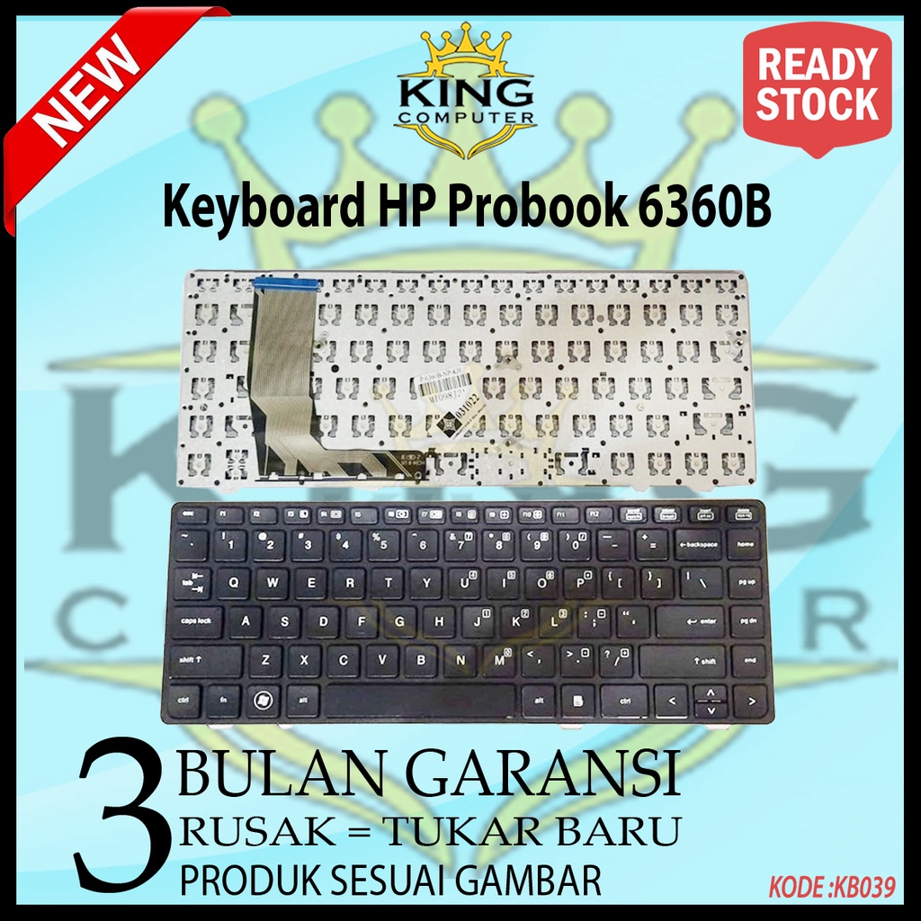 Keyboard HP Probook 6360B 6360T 6360 HITAM No Pointer