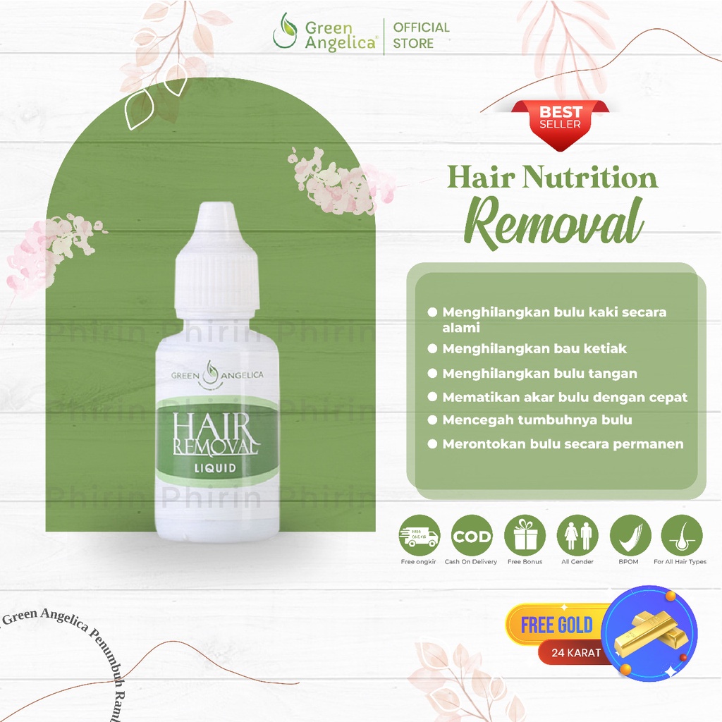 Image of Green Angelica - Hair Removal 35ml Perontok Bulu Cair Untuk Kaki Tangan  Ketiak Dada #1
