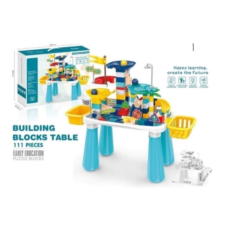 111pcs BUILDING BLOCK TABLE MEJA LEHO MAINAN EDUKASI ANAK BALITA