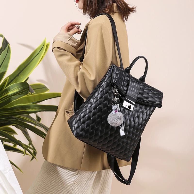 COD ✓ Tas Wanita Ransel Kulit Premium Fashion Korea Terbaru Terlaris Bisa Ditenteng