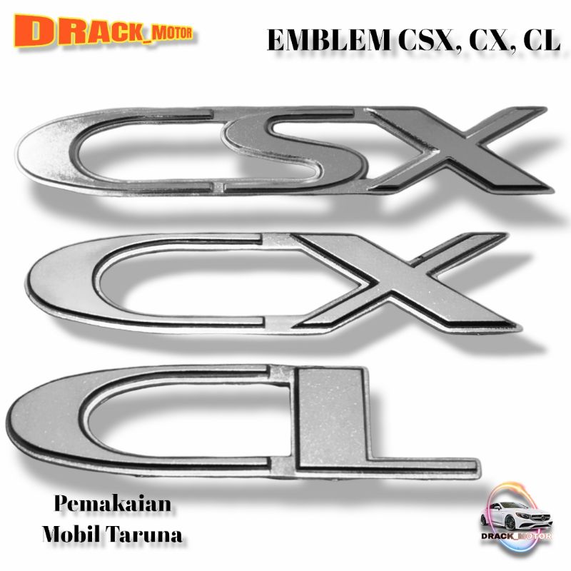 EMBLEM TULISAN CSX CX CL Chrome Original Daihatsu Taruna // Emblem Tulisan CSX CX CL Chrome Original