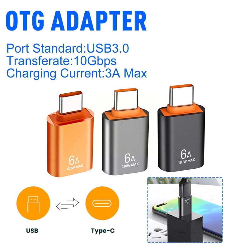 6a Adapter OTG Data Teansfer USB 3.0 Tipe-C Ke USB 3.0 Untuk Mouse Gaming