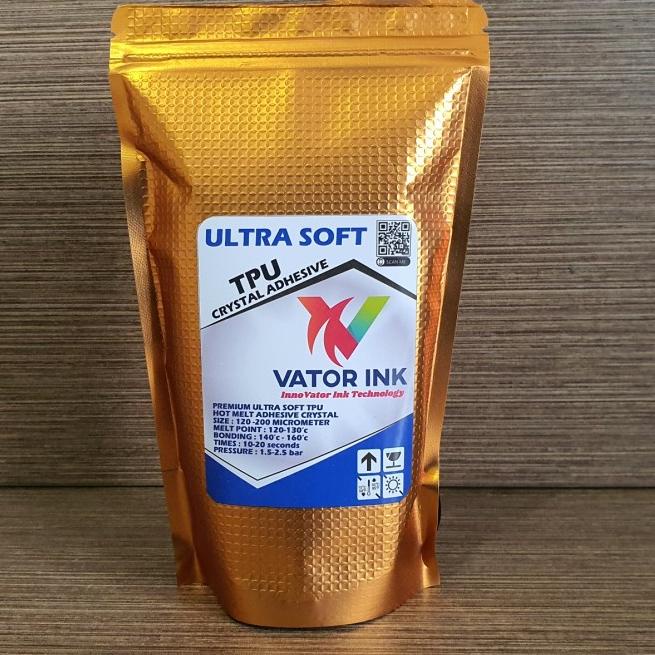 

VATOR TPU ULTRASOFT 250gr CRYSTAL DTF ADHESIVE LEM SABLON PLASTISOL