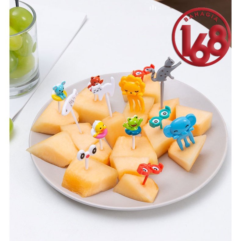 Garpu buah mini, kartun anak-anak makan siang, motif mata lucu dll