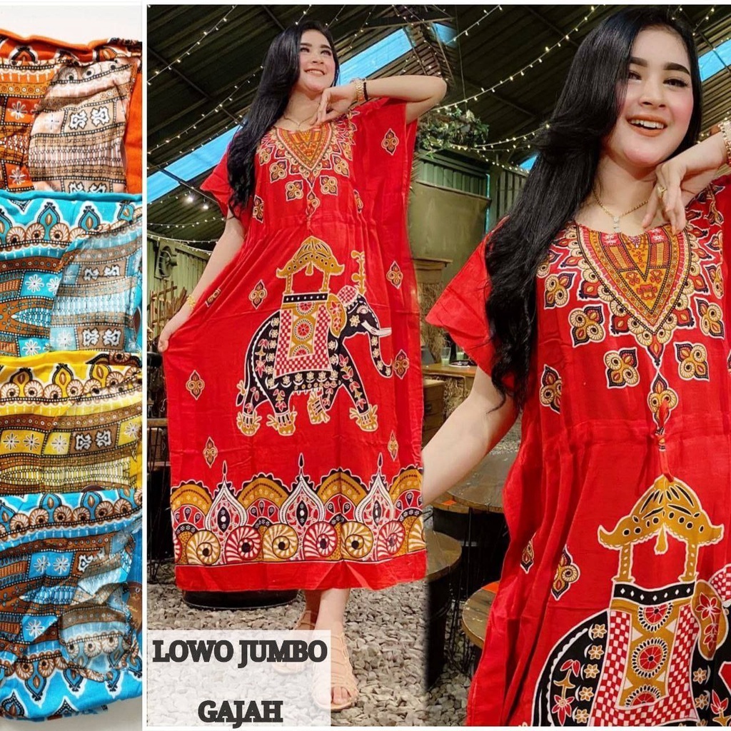 Daster Lowo Jumbo LD 130 Kalong Kelelawar Depan Baju Tidur Murah Pakaian Wanita Bahan Rayon Adem