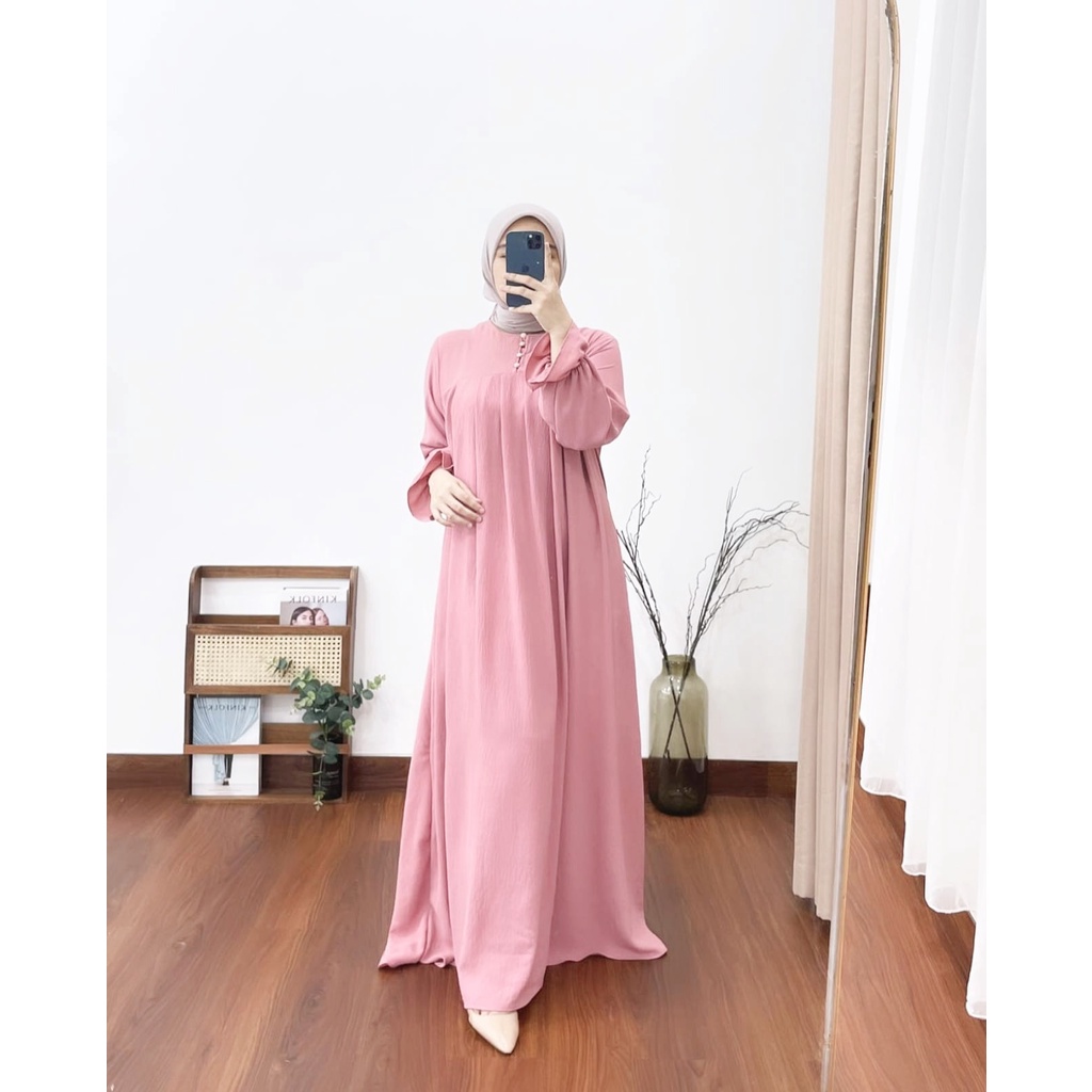 (MGA) GAMIS ASYFA DAILY BUSUI DRESS CRINCLE AIRFLOW