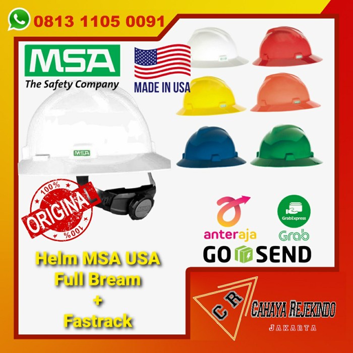 Jual Safety Helmet Safety Helmet Msa Full Brim Original Usa Inner Fastrac Non Tali Dagu