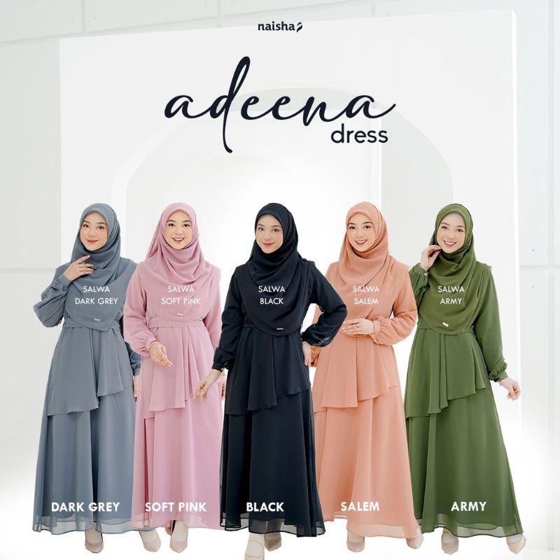 Adeena Dress by Naisha | Gamis Wanita Muslimah | Dress Wisuda | Dress Kondangan | Baju Wisuda | Dres