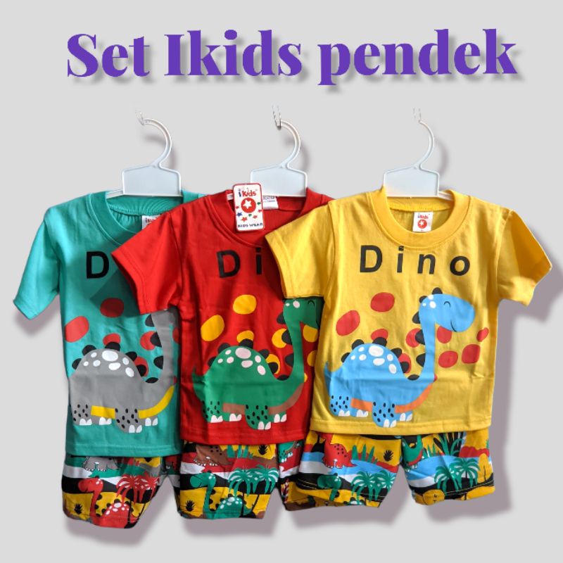 Setelan Ikids pendek 'Dino' 1 - 6thn
