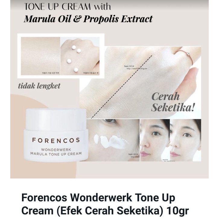 FORENCOS WONDERWERK TONE UP CREAM10 GR.ORIGINAL&amp;BPOM