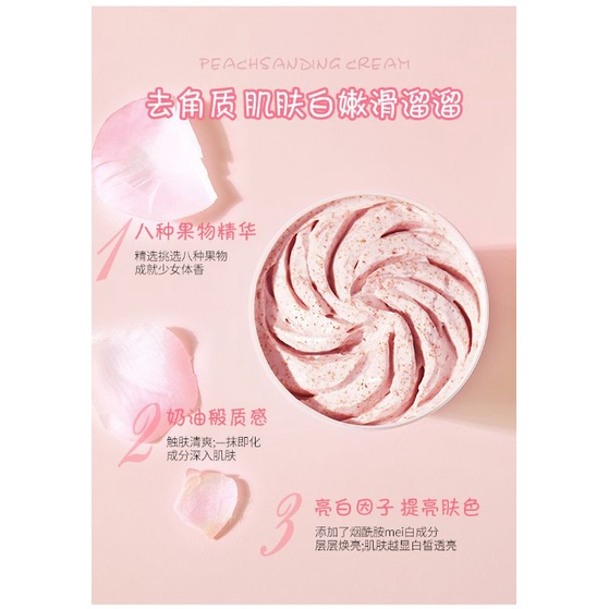 HEYXI Peach Scrub ice cream / Peeling / Body Scrub / Lulur badan / Mencerahkan Kulit