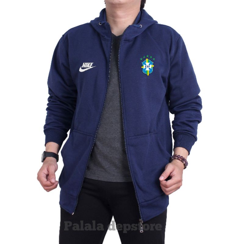 Jaket Timnas Brazil-Jaket Hoodie Premium-Jaket Bola Distro
