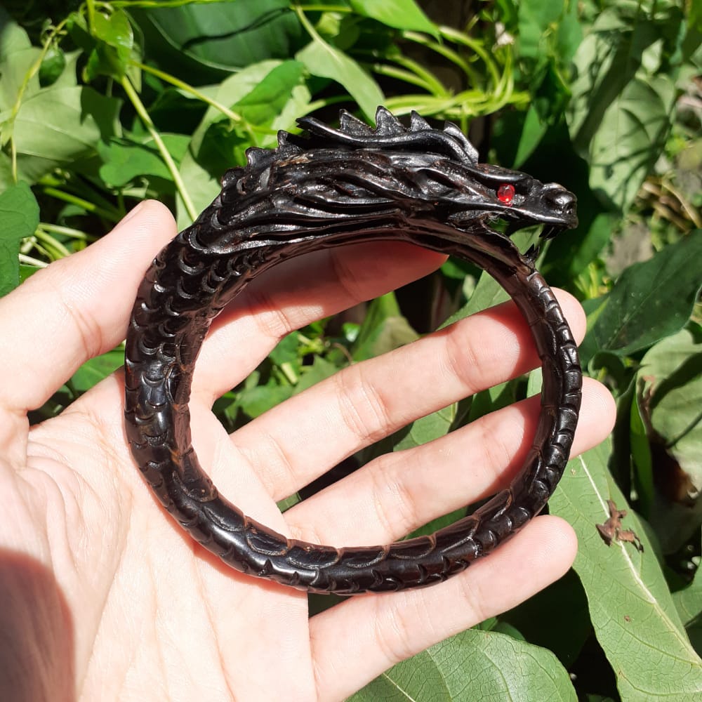 Gelang Bahar Naga Full Ukir/gelang batu/gelang bengle/gelang naga/akar bahar/gelang akar bahar merah