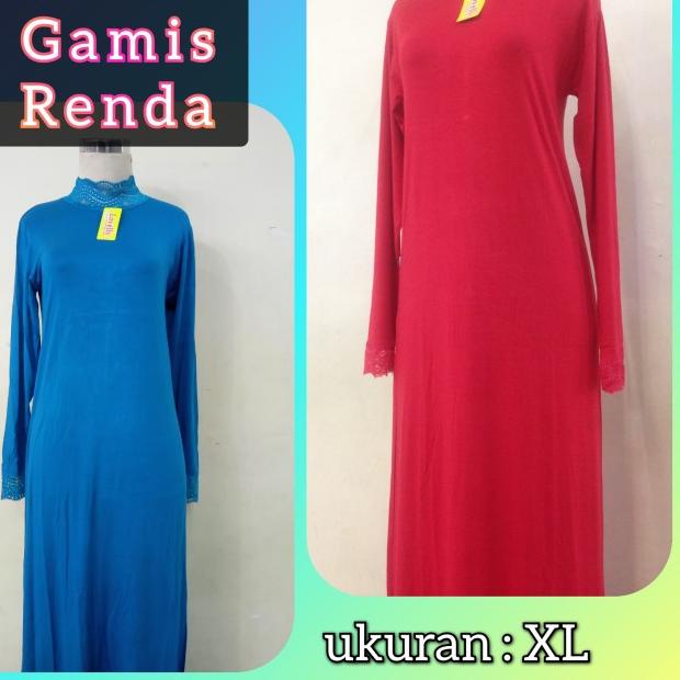 Manset Gamis Renda | Baju Gamis Renda | Dalaman Gamis - abu tua, XL