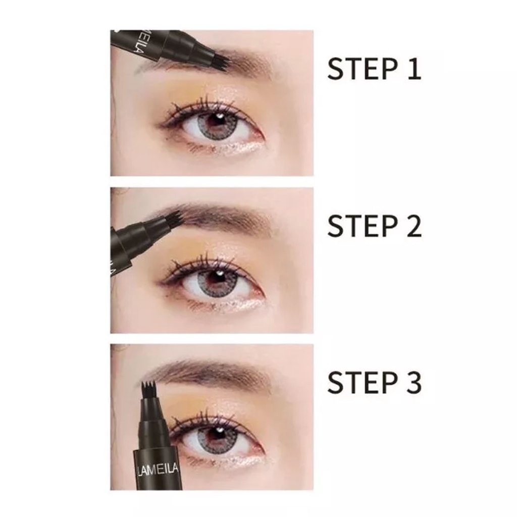 Beauty Jaya - Lameila Eyebrow Waterproof Natural Eyebrow Pen Four-Claw Eye Brow Tint Fork Tip Long Lasting LM 784