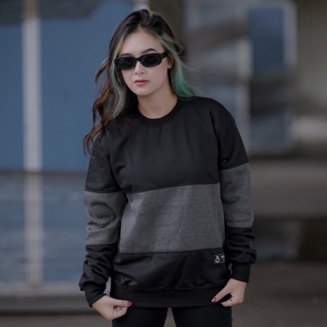 BRCO Sweater Crewneck Combinasi Pria Wanita