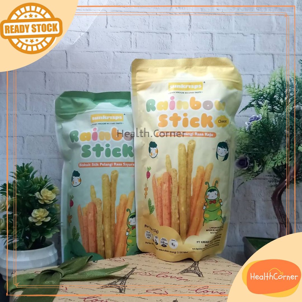 Sunkrisps Rainbow Stick 25g / Puff 50gr / Sunkrips Cheese Stick Stik Keju Vaggies / Biskuit Sus Kering Anak  Kids Baby Snack